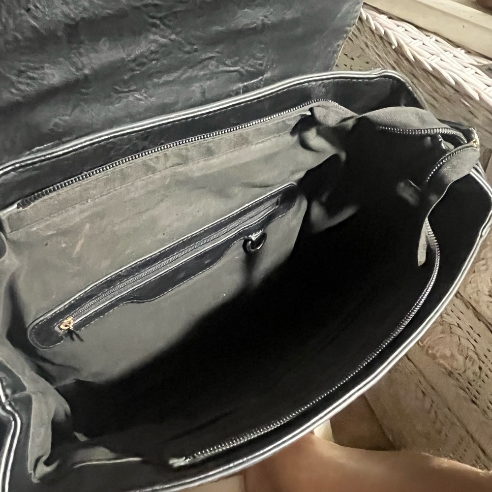 Black Backpack W/ Adjustable Straps, Expandable C… - image 2